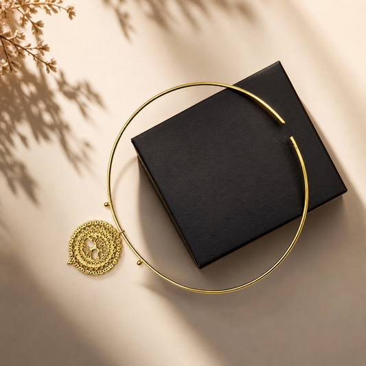 Gold Tree of Life Choker Necklace for Women Statement Jewelry WCKR06-PLN